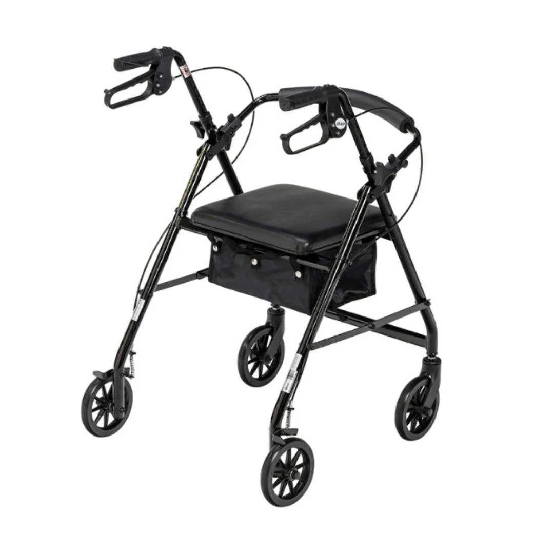 Aluminum Foldable Rollator Walker Removable Back Support Padded Seat R726BK By Drive - Image 4