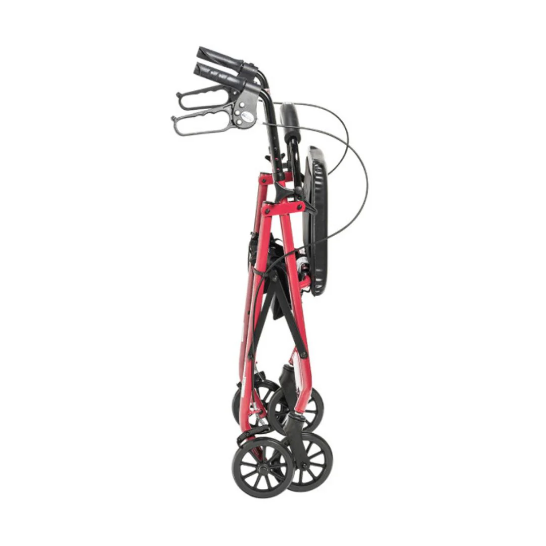 Aluminum Foldable Rollator Walker Removable Back Support Padded Seat R726BK By Drive - Image 7