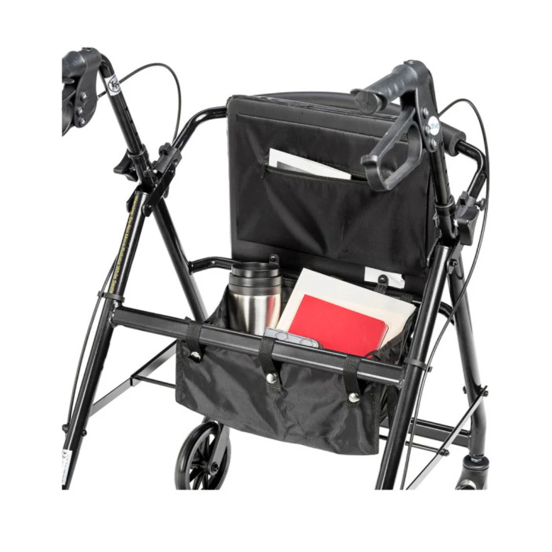 Aluminum Foldable Rollator Walker Removable Back Support Padded Seat R726BK By Drive - Image 8