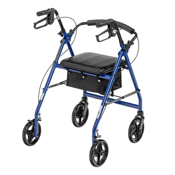 Aluminum Rollator With Back Support And Padded Seat R728BL By Drive - Image 6