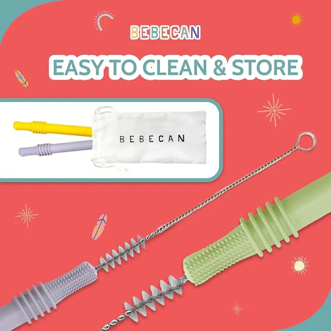 BEBECAN Teething Tubes - Soft Silicone Baby Teethers Set - For 3+ Years - Image 3