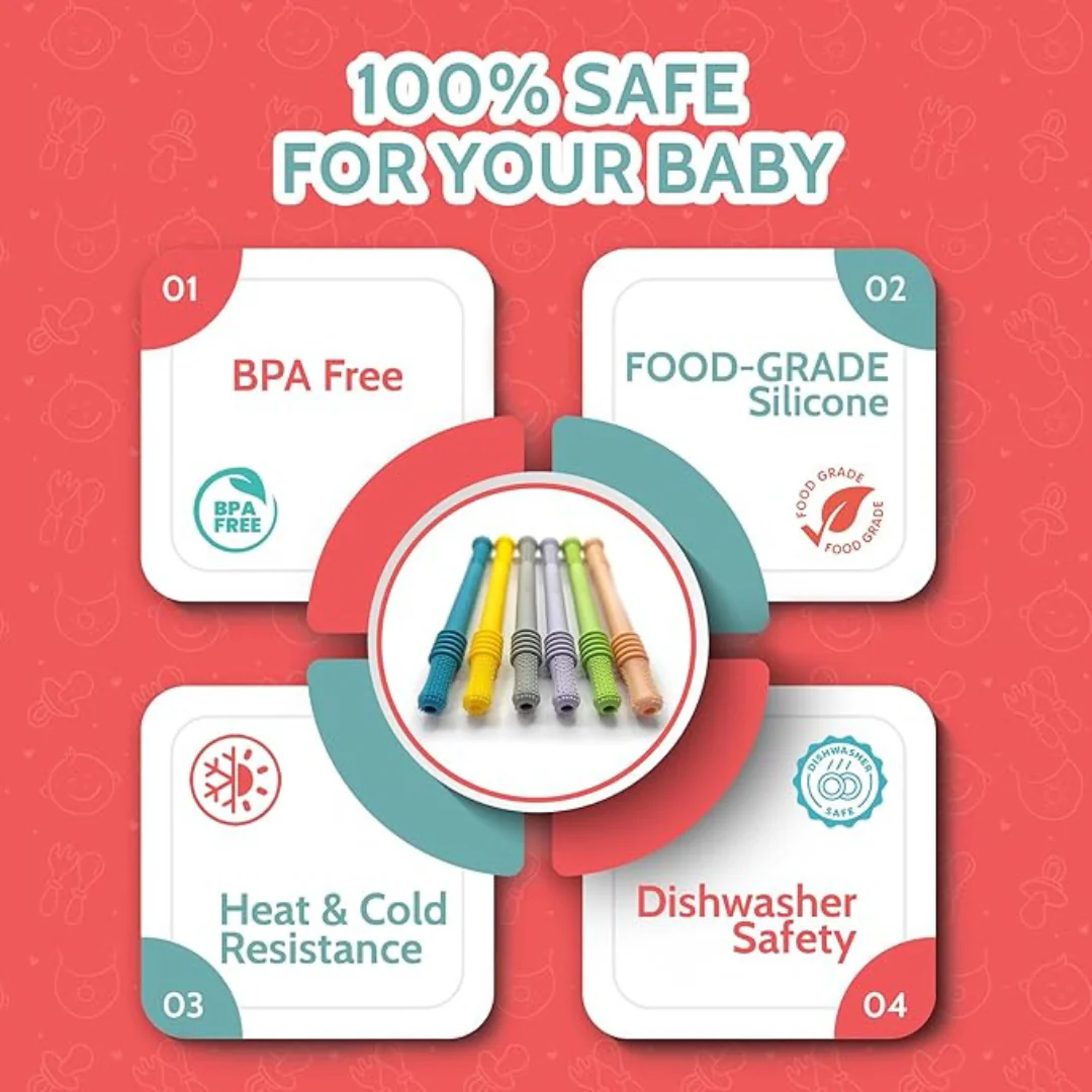 BEBECAN Teething Tubes - Soft Silicone Baby Teethers Set - For 3+ Years - Image 5
