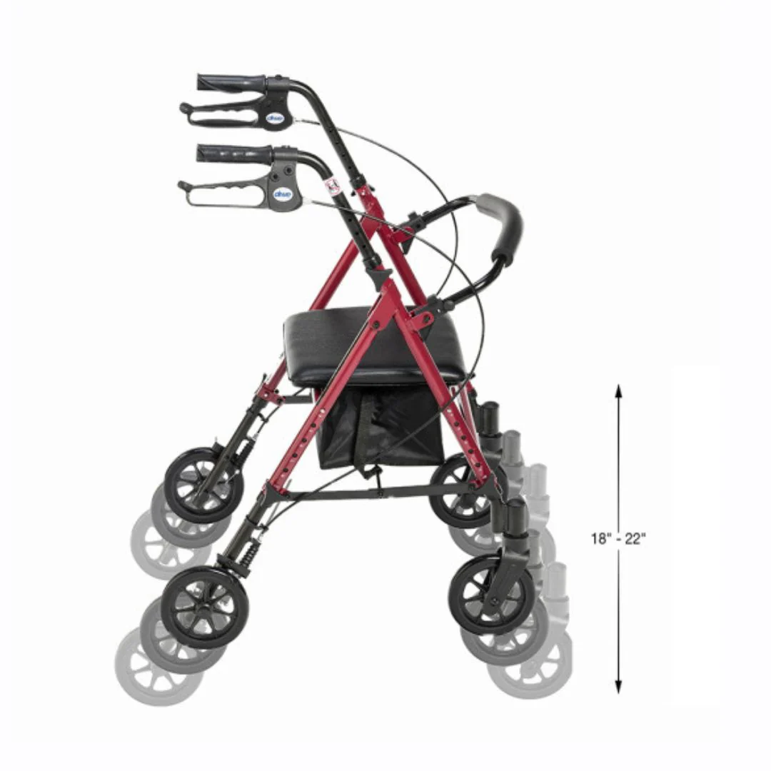 Drive Adjustable Height Rollator RTL10261BL 6 Inch Casters By Drive Medical - Image 11