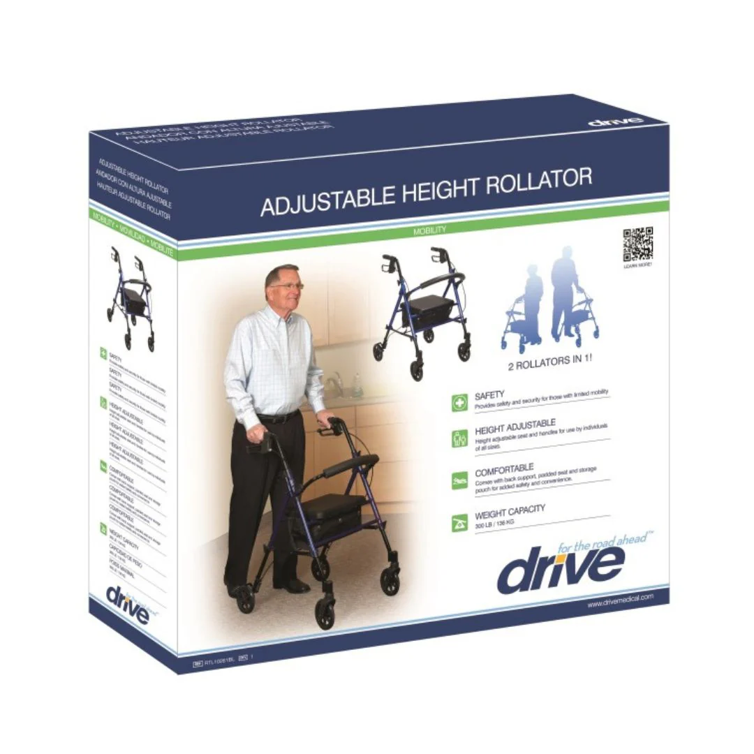 Drive Adjustable Height Rollator RTL10261BL 6 Inch Casters By Drive Medical - Image 14