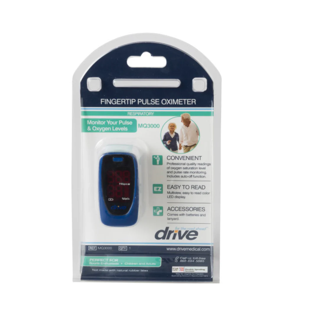 Fingertip Pulse Oximeter MQ3000 Fingertip Pulse Oximeter MQ3000 SpO₂ & Pulse Rate Monitor with LED Display By Drive Medical - Image 3