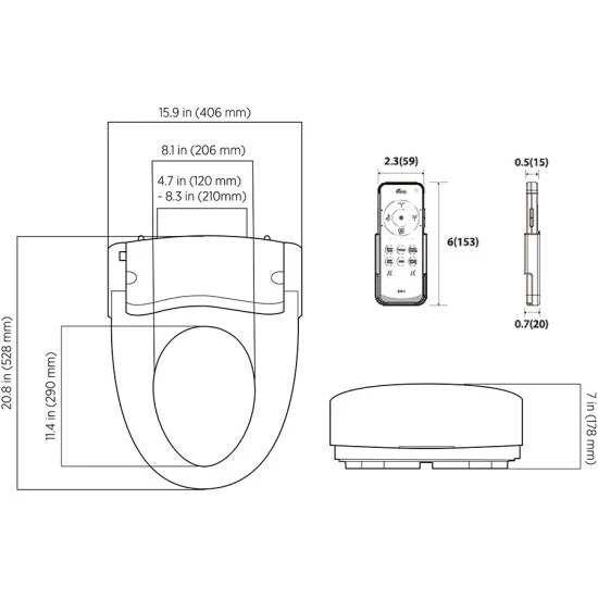 Haven Elongated Plastic Bidet Toilet Seat (HV-3000E)  By Bemis - Image 4