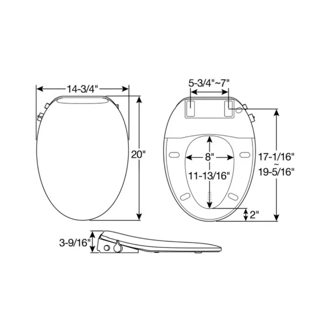 Haven Elongated Plastic Bidet Toilet Seat (HV2000E) By Bemis - Image 4