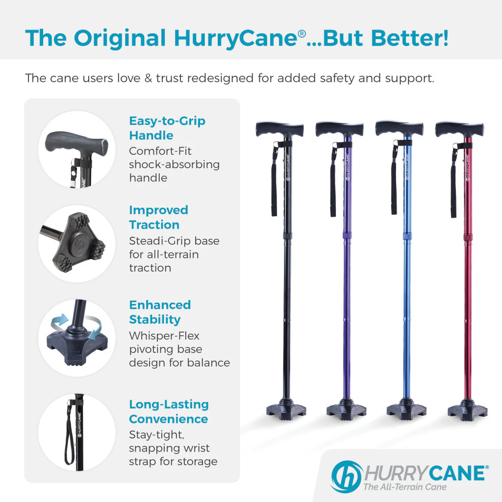 HurryCane Freedom Edition Folding Cane hcane By Drive Medical - Image 3