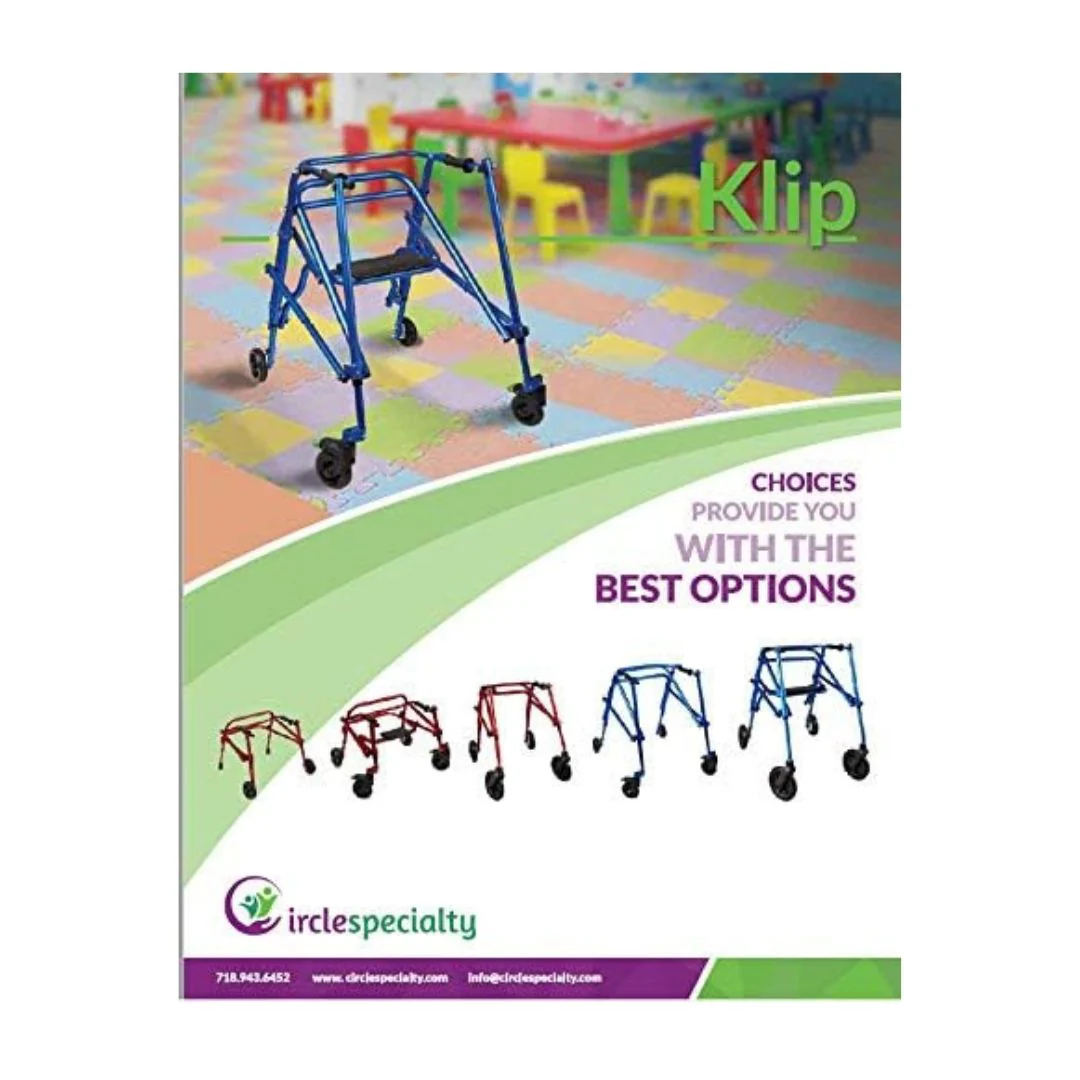 Klip 4-Wheel With Flip-Up Seat posterior Pediatric Walker (KP510-20-30-40) By Circle - Image 6