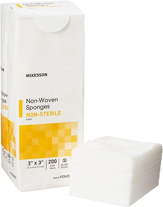 McKesson Non-Woven Sponges, Non-Sterile, 4-Ply, Polyester/Rayon - Image 3