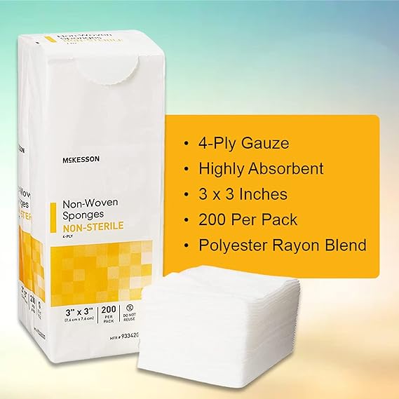 McKesson Non-Woven Sponges, Non-Sterile, 4-Ply, Polyester/Rayon - Image 5