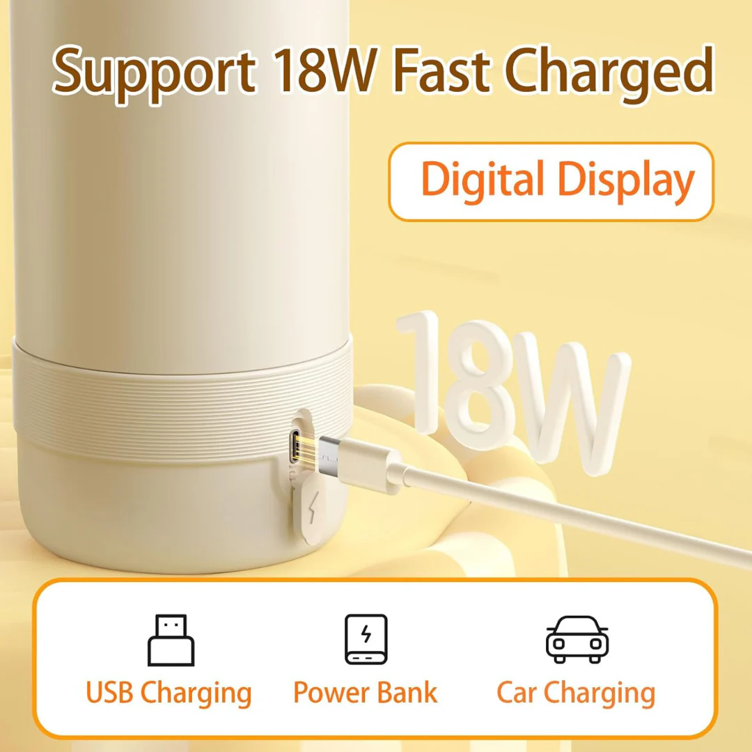Portable Baby Bottle Warmer for Travel – Fast Heating 14,000 mAh Rechargeable Milk & Water Warmer - Image 3