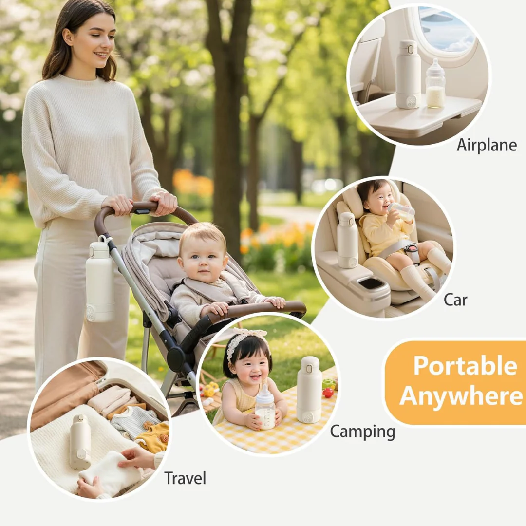 Portable Baby Bottle Warmer for Travel – Fast Heating 14,000 mAh Rechargeable Milk & Water Warmer - Image 5
