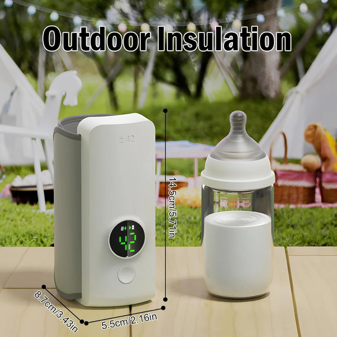 Portable Bottle Warmer for Travel – Rechargeable Waterless Milk Heater with Smart Temperature Display for On-the-Go Baby Feeding - Image 3
