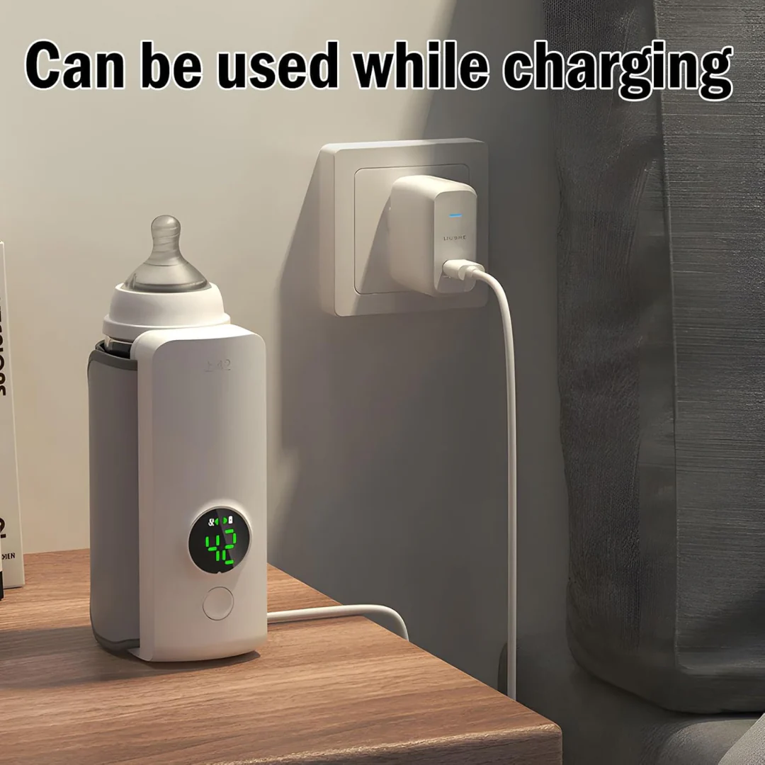 Portable Bottle Warmer for Travel – Rechargeable Waterless Milk Heater with Smart Temperature Display for On-the-Go Baby Feeding - Image 5