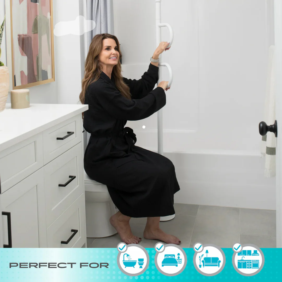 Stander Double Handle Floor to Ceiling Grab Bar Safety Support Pole 8142W By Stander - Image 5