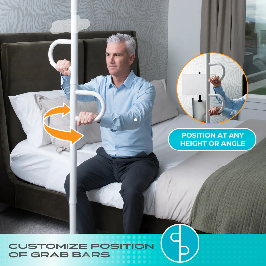 Stander Double Handle Floor to Ceiling Grab Bar Safety Support Pole 8142W By Stander - Image 8