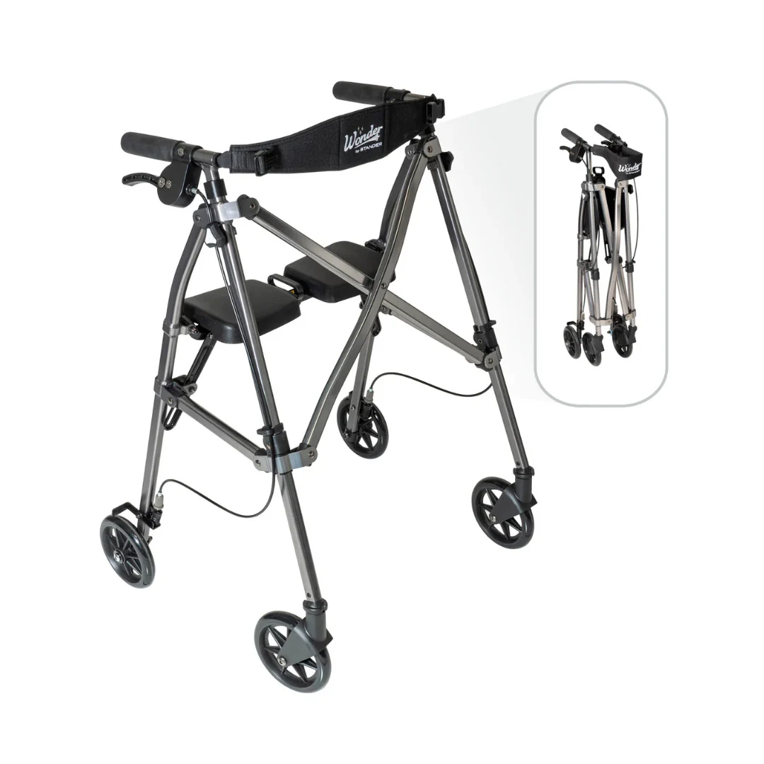 Stander Space Saver Rollator Compact Folding Rollator with Seat & Brakes 4250RR By Stander - Image 10