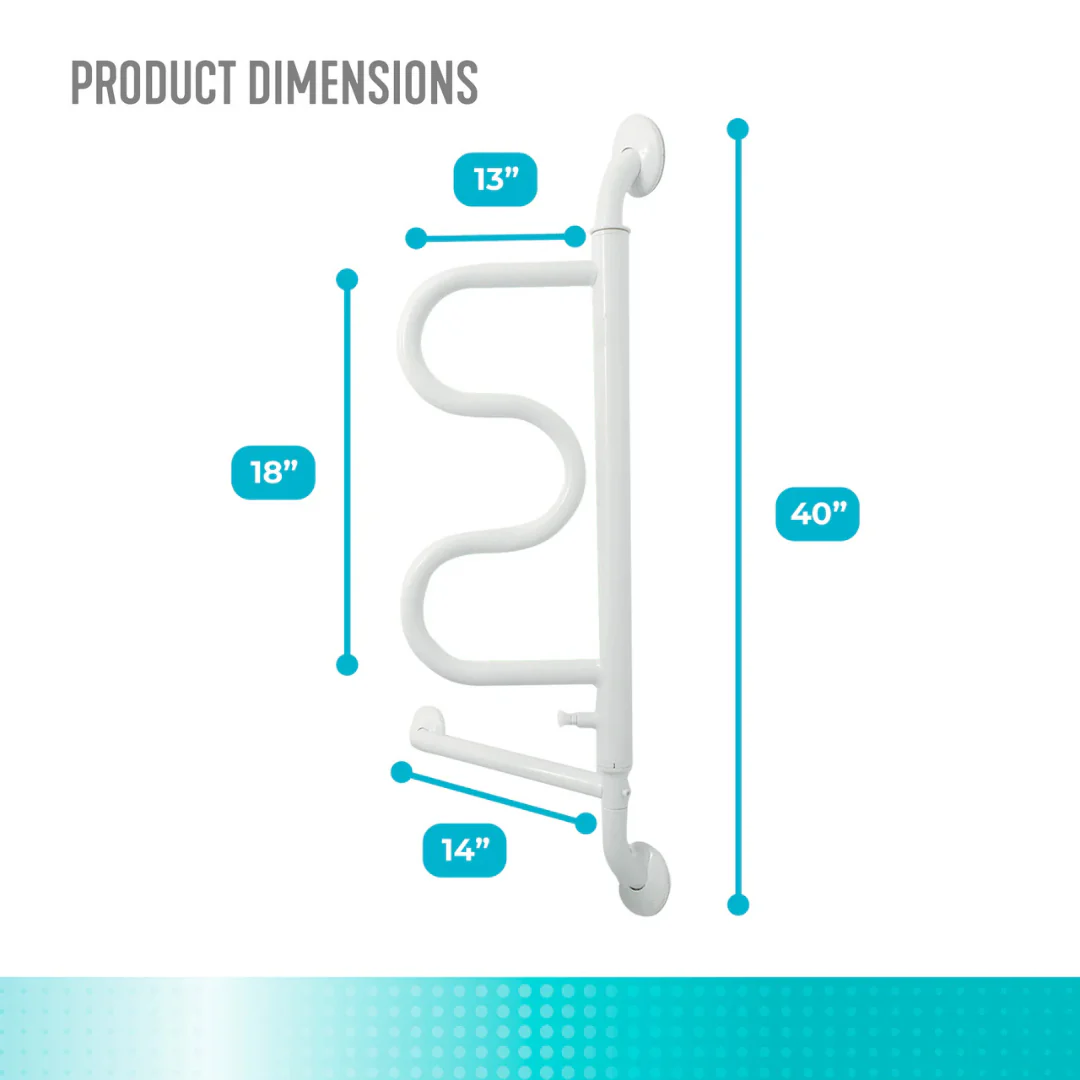 Stander The Curve Grab Bar Wall Mounted Pivoting Safety Rail 9000 By Stander - Image 6