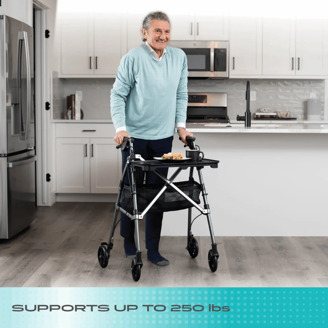 Stander Wonder Indoor Rollator with Tray Table Basket & Folding Design 4390 By Stander - Image 7