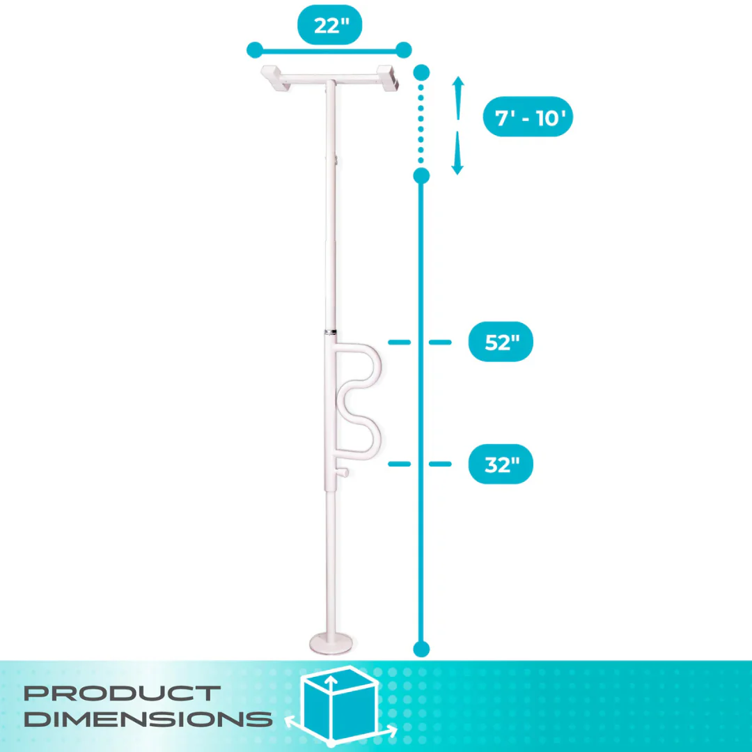 Stander Wonder Pole with Rotating Ladder Grab Bar Floor to Ceiling Support  1100W By Stander - Image 12