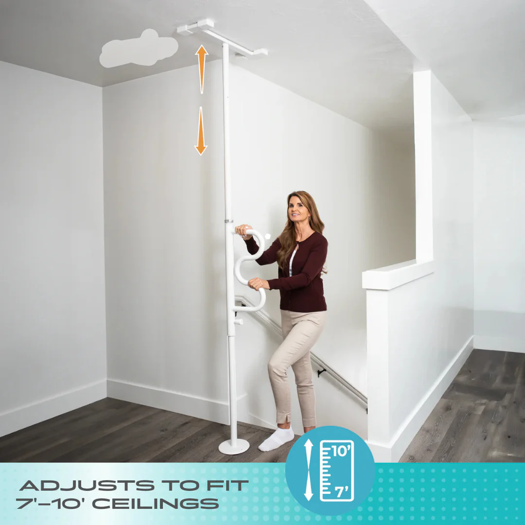 Stander Wonder Pole with Rotating Ladder Grab Bar Floor to Ceiling Support  1100W By Stander - Image 6