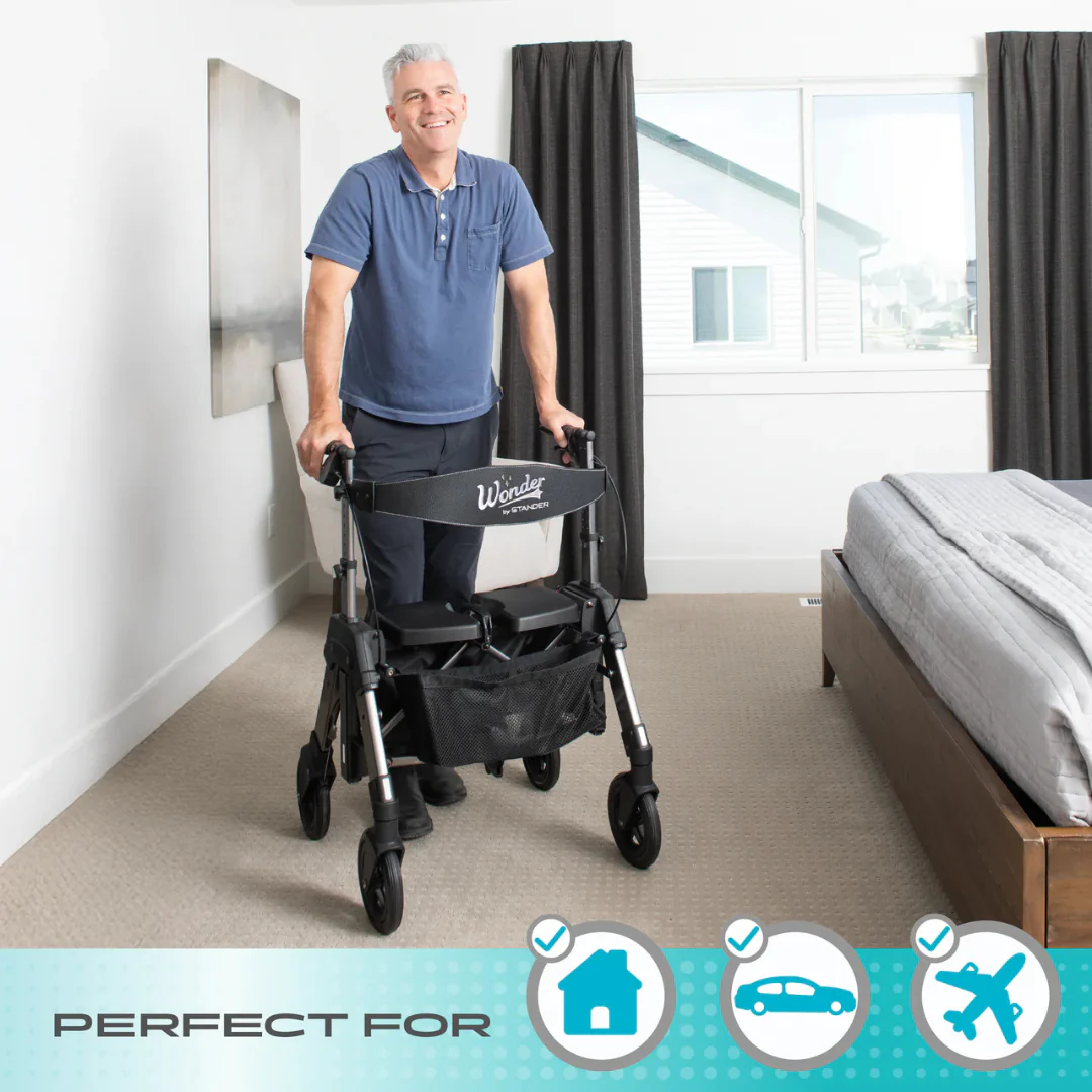 Stander Wonder Rollator HD Heavy Duty Bariatric Rollator with Seat & Basket 4360RR By Stander - Image 6