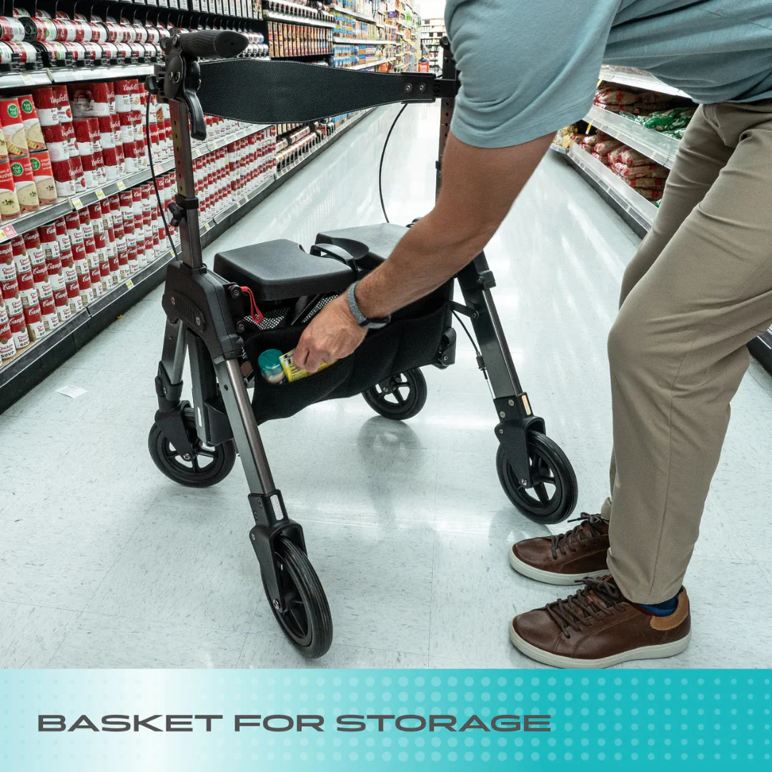 Stander Wonder Rollator HD Heavy Duty Bariatric Rollator with Seat & Basket 4360RR By Stander - Image 7