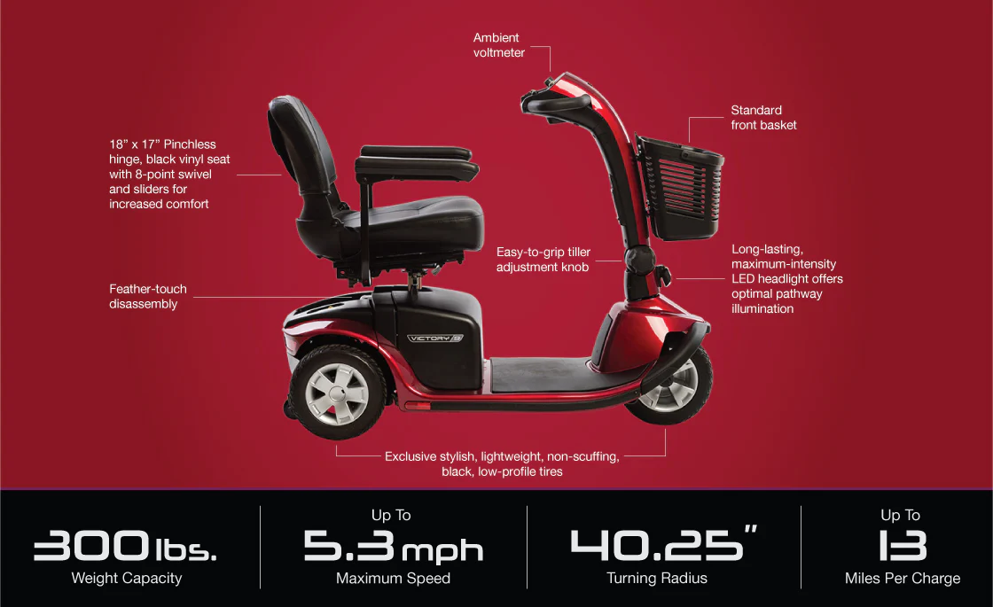 Victory 9 3 Wheel Mobility Scooter SC609 By Pride Mobility - Image 6